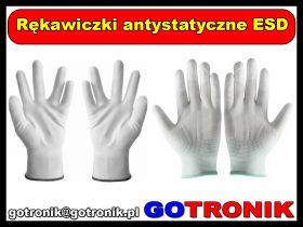 Rękawiczki antystatyczne ESD XL szare