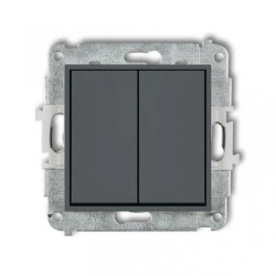 ICON Mechanizm łącznika żaluzjowego z podtrzymaniem (dwa klawisze bez piktogramów) grafitowy mat 28IWP-88.1