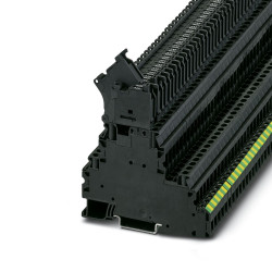 Złączka szynowa bezpiecznikowa Phoenix Contact poziomy: Potrójny 26 → 10AWGŚruba UT 4-PE/L/HESILED 24 (5X20) 28A