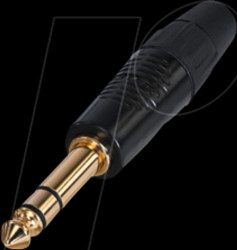 RP3C-B 6.35mm stereo 3-pin jack plug, black housing