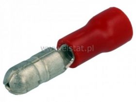 Wtyk okrągły izolowany KMOR 4 czerwony ( 10szt)