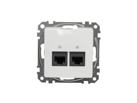 SEDNA DESIGN & ELEMENTS Gniazdo komputerowe 2xRJ45 kat.5e UTP białe SDD111452 SCHNEIDER ELECTRIC