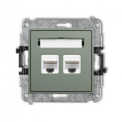 MINI Mechanizm gniazda komputerowego podwójnego 2xRJ45, kat. 6A, 8-stykowy szałwiowy 61MGK-8