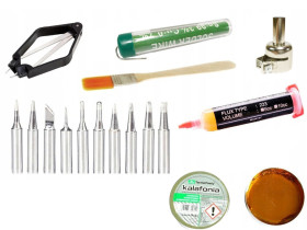 Zestaw groty 900m cyna flux 223 pędzel dysza hotair ekstraktor