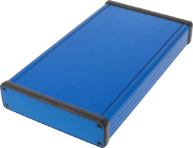Aluminum enclosure, (L x W x H) 220 x 125 x 31 mm, blue, IP54, 1455P2201BU