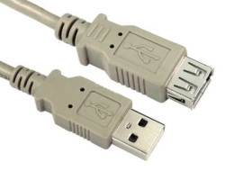Przedłużacz USB, dł. 2m, kolor: Beżowy