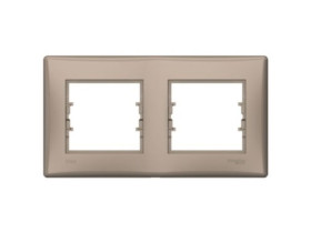 SEDNA Ramka 2 podwójna pozioma IP44 satynowa SDN5810668 SCHNEIDER ELECTRIC