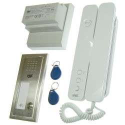 Zestaw domofonowy 6025/401-RF dla 1 lok. ELITE/Signo biały z czytn. URMET