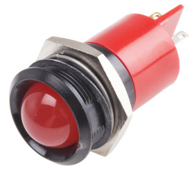 Lampka kontrolna do montażu panelowego 24V ac/dc, czerwona 22mm LED Końcówka lutownicza RS PRO
