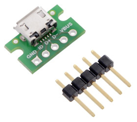 Pololu USB Micro-B Connector Breakout Board