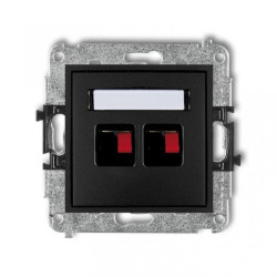 MINI Gniazdo głośnikowe podwójne czarny mat 12MGG-2