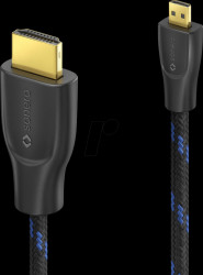 X-PHC031-020 Micro HDMI to HDMI cable, 4K 60Hz, nylon, 2.0 m