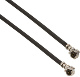 Coaxial cable, AMC plug (angled) to AMC plug (angled), 50 Ω, 1.13 mm micro cable, 204 mm, A-1PA-113-204B2
