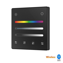 Naścienny panel bezprzewodowy 2.4GHz LED RGB/RGBW 4 strefy/4 sceny 3V czarny