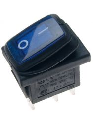 Przełącznik hermetyczny KCD3B-12VDC 20A;podśw.niebieski;4.8mm;ON-OFF