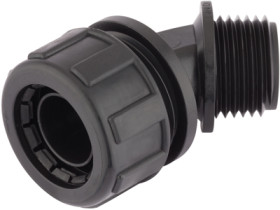45° hose screw fitting, M32, PA, IP65/IP67, black, (L) 64 mm, 55502434