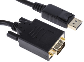 Kabel DisplayPort długość 3m B: VGA A: Display Port RS PRO 1080p