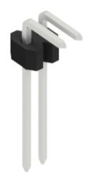 Pin header, 2 pole, pitch 1.27 mm, angled, black, 10061059