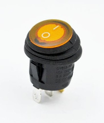 KCD5-Y przełącznik okrągły kołyskowy hermetyczny podświetlany żółty ON-OFF; 6A / 250V