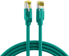 Patch cable, RJ45 plug, straight to RJ45 plug, straight, Cat 6A, S/FTP, LSZH, 10 m, green, IPK-6A-M-HFR-GN-1000