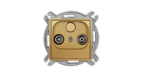 Icon Mechanizm Gniazda Abonenckiego Rtv Przelotowego 9Db Złoty 29Ig9p