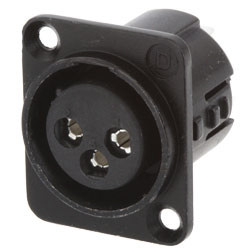Złącze XLR 3 -pinowe Montaż na panelu Żeński