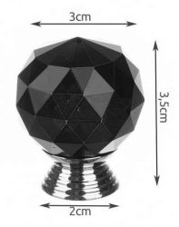 GAŁKA DO MEBLI KRYSZTAŁOWA CZARNA