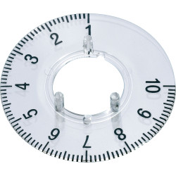OKW A 44 23 060 Numbered Dial For Round Knob &#xD8;23mm-1-10 (270&#xB0;) Transparent Scale