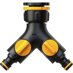 Fiskars 1027061 multi 2-way splitter hose connectors black durable plastic