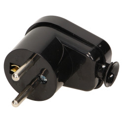 Wtyczka kątowa 2P+Z. czarna WT-16/CZARNY