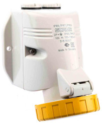 Złącze przemysłowe - zasilające 16A Gniazdo 110 V 2P + E Żeński Scame Żółty Montaż ścienny, IP67