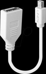 41021 DisplayPort adapter, mini DP connector to DP port