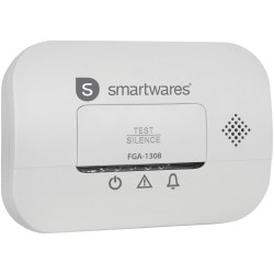 Smartwares FGA-13081 CO Detector 10-Year Sensor 85dB Alarm Battery-Powered
