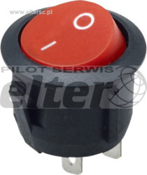Przeł. kołys. okrągły ON-OFF 6A 250V czerwony