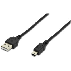 Digitus AK-300130-018-S USB cable USB 2.0 A to Mini-B black 1.80 m round shiel