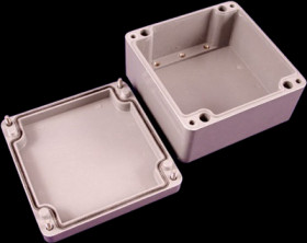 Polyester enclosure, (L x W x H) 160 x 160 x 90 mm, gray (RAL 7035), IP66, 1590ZGRP161