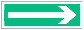 ZNAK - AA008 Kierunek drogi ewakuacyjnej 30 x 10 cm PS - Płyta 1mm foto.
