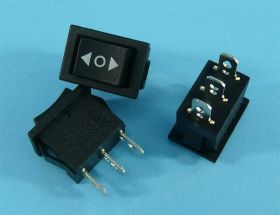 KCD1 6A/250V 3-PIN (ON)-OFF-(ON) 21x25mm