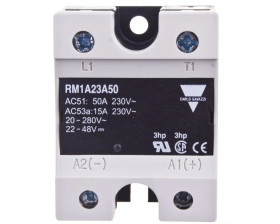 Przekaźnik półprzewodnikowy jednofazowy 24-265V AC 50A 20-280VAC/22-48VDC RM1A23A50
