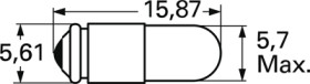 Incandescent bulb, MG5.7s/9, 1.12 W, 14 V (DC), 2700 K, clear, 00281480