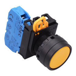 YW1B-A1E10Y Yellow 22mm Maintained Push Button Switch NO IP65 IDEC