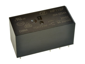 Przekaźnik; elektromagnetyczny miniaturowy; HF115F-024-2ZS4A (JQX115); 24V; DC; 2 styki przełączne; 8A; 250V AC; do gniazda; do