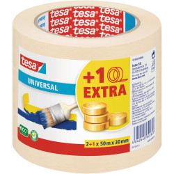 tesa&#xAE; 55338 Universal Masking Tape Beige 30mm x 50m Pack Of 3
