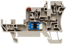 Initiator/actuator terminal block, spring balancer connection, 0.5-2.5 mm², 2 pole, 17.5 A, 4 kV, dark beige, 1651990000