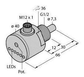Turck 6870003 Czujnik zanurzeniowy FCS-G1/2DY-AP8X-H1141, 19.2 - 28.8 V/DC, 1 szt.