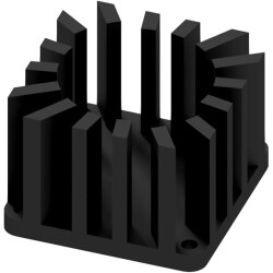 Finger shaped heatsink, (L x W x H) 46 x 46 x 31.8 mm, 4.4 K/W, black anodized, FK 318 1 SA