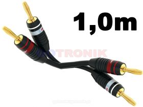 Przewody głośnikowe banan - banan 1m