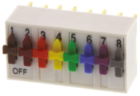 Przełącznik DIP 8-pozycyjny SPST THT 1 A przy 100 V