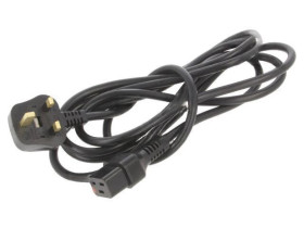 SCHAFFNER-821598 Kabel BS 1363 (G) wtyk, IEC C19 żeński 3m z blokadą IEC LOCK