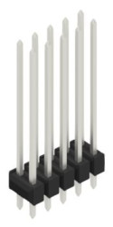 Pin header, 10 pole, pitch 2.54 mm, straight, black, 10055790